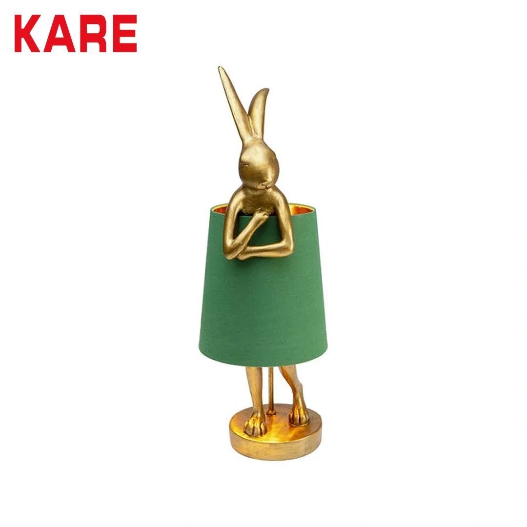 ANIMAL RABBIT TABLE LAMP GOLD AND GREEN