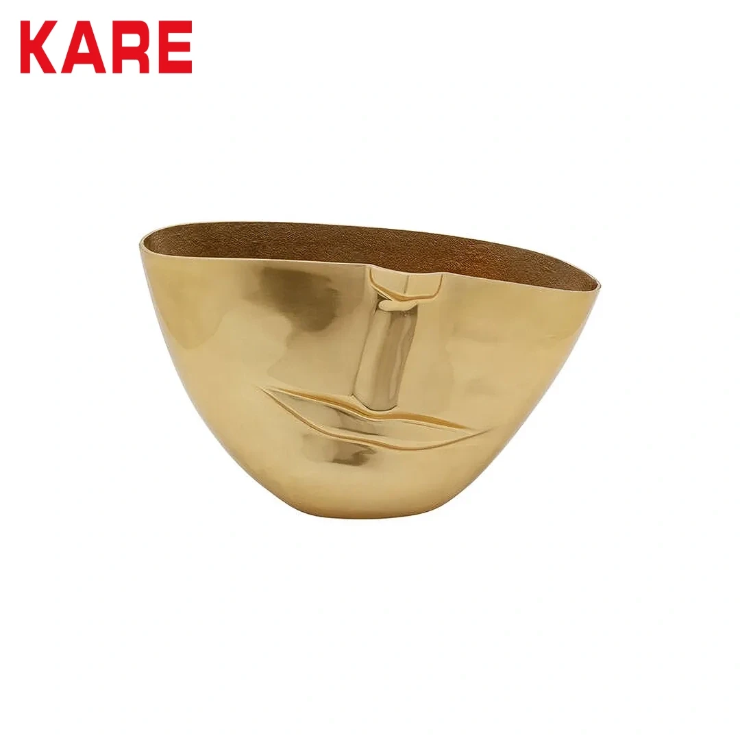 مزهرية هالف فيس حجم كبير لون ذهبي