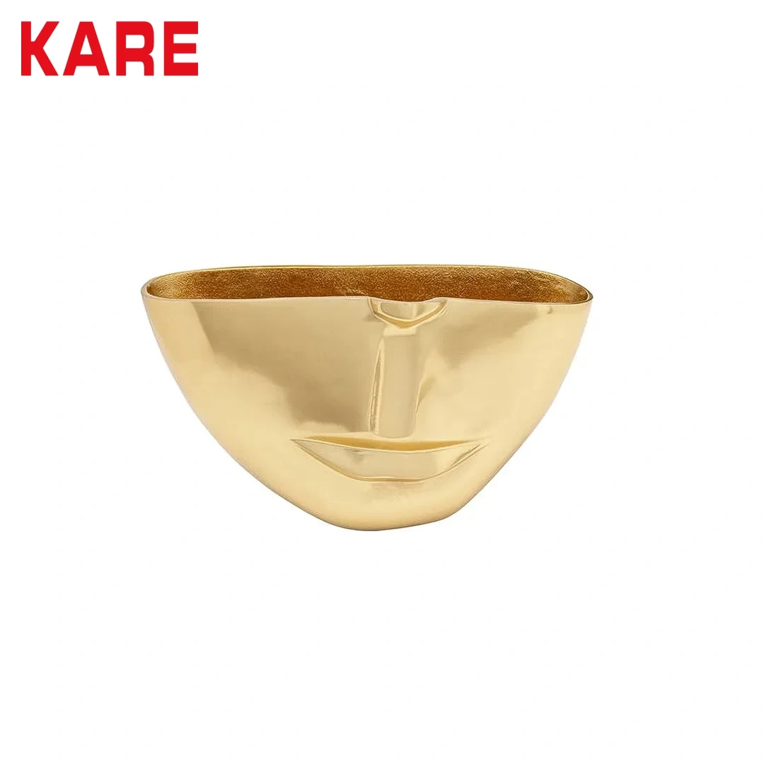 VASE HALF FACE GOLD 38CM