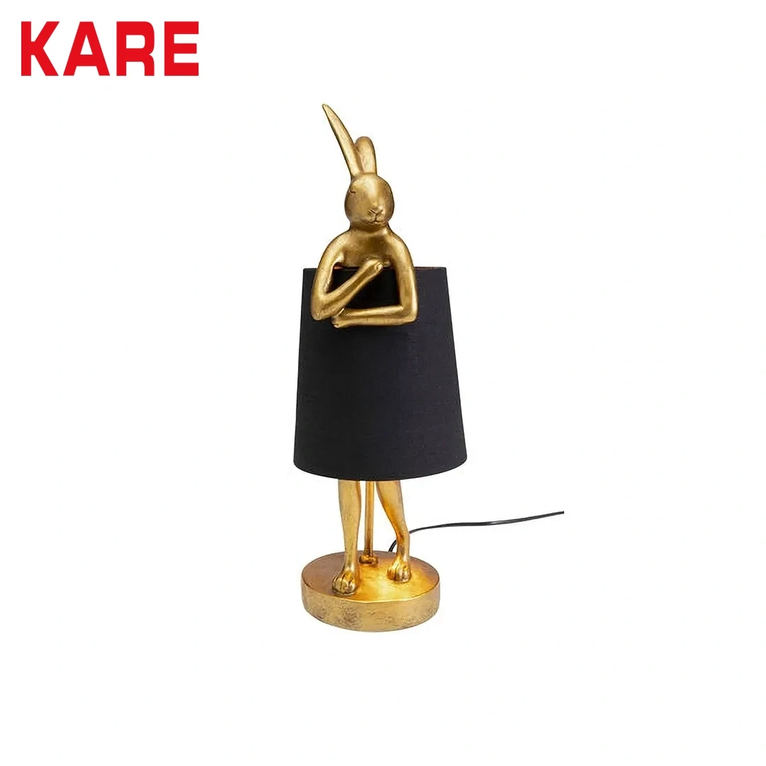 ANIMAL RABBIT TABLE LAMP GOLD AND BLACK