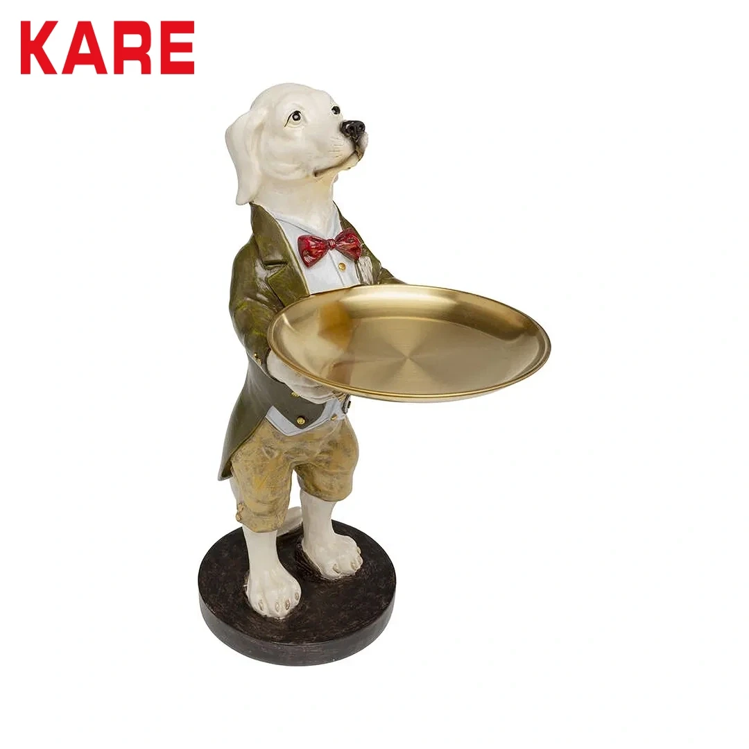GENTLEMAN DOG TRAY DECO FIGURINE 43CM