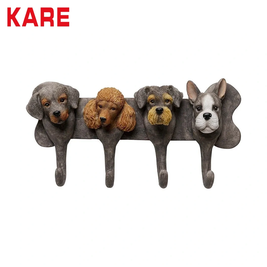 DOG FAMILLY WALL HOOK SMALL GREY