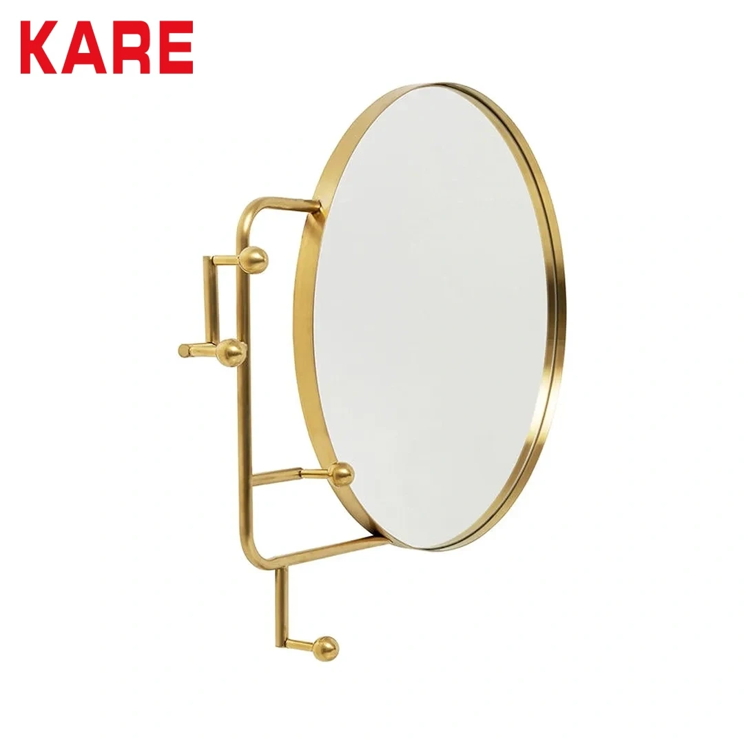 TRISTAN MIRROR WITH COAT HANGER SMALL GOLD