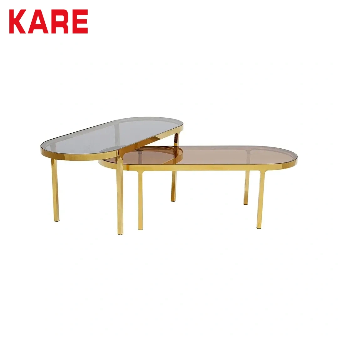 KUPS SET OF 2 CENTER TABLES GOLD