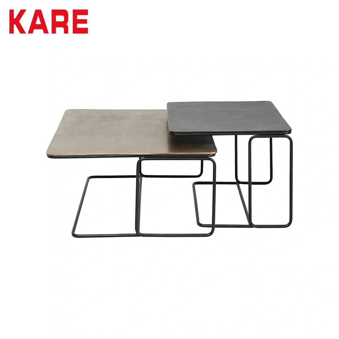 SOFFIO NESTED TABLE 2 PCS BLACK AND METALLIC