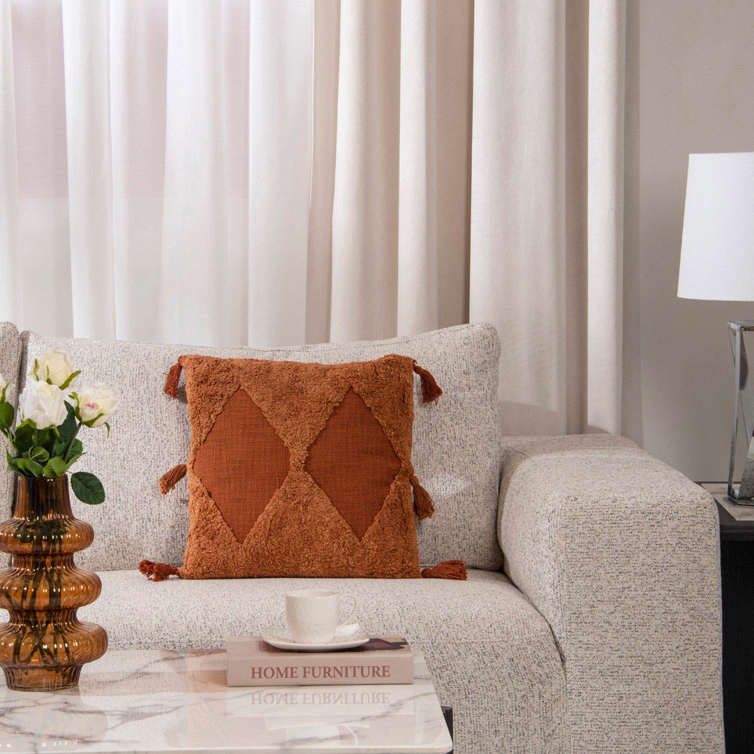 LIMAR SQUARE CUSHION BROWN MADE FROM FABRIC