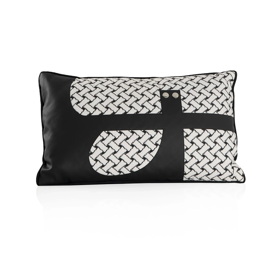 ARMAS CUSHION MADE FROM FABRIC,LEATHER