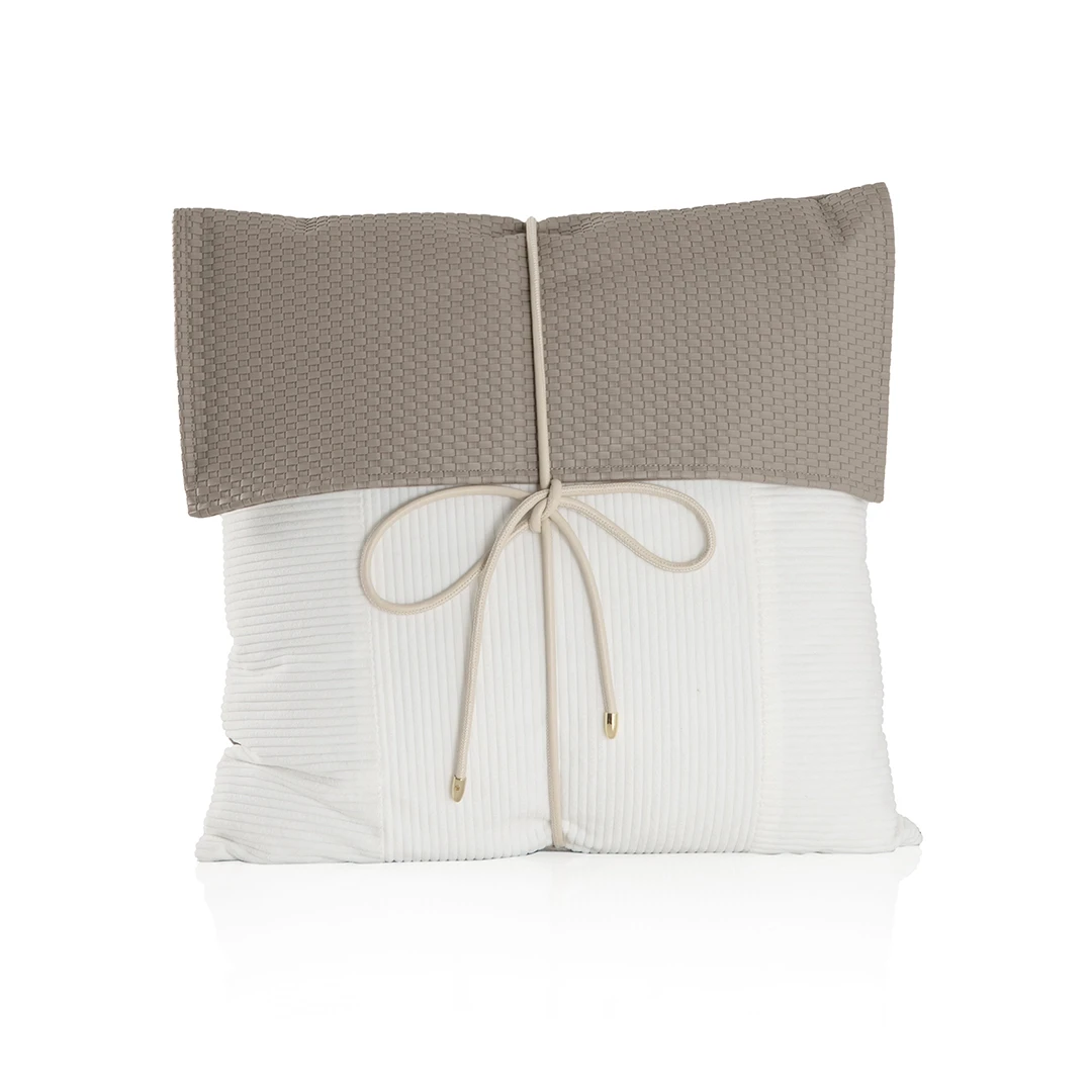 BREKELEY SQUARE CUSHION MADE FROM FABRIC,LEATHER