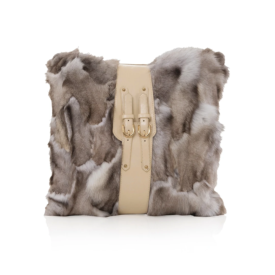 SIKKA CUSHION MADE FROM LEATHER,FUR