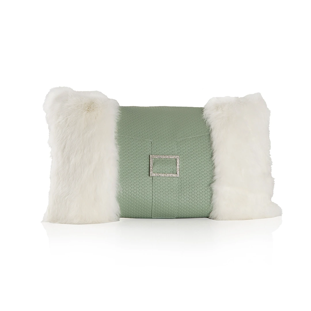 AMIANA CUSHION MADE FROM LEATHER,FUR