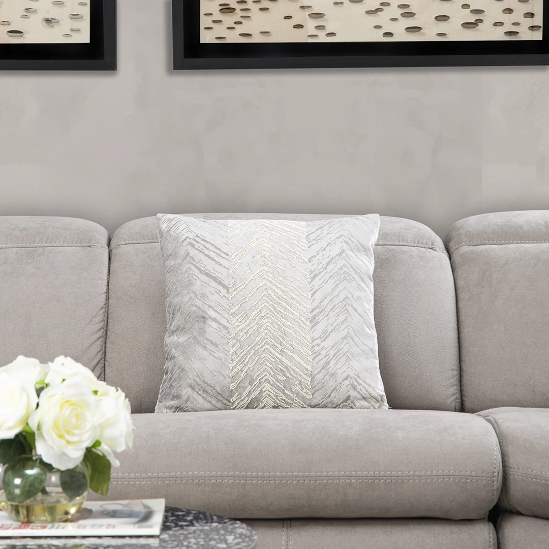LORIENN SQUARE CUSHION SILVER