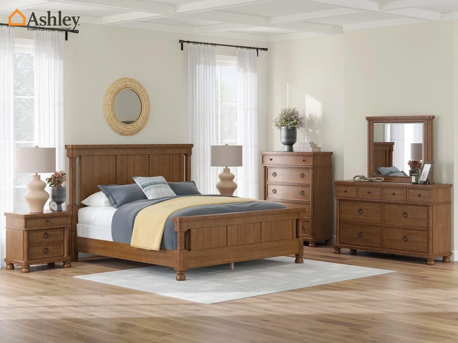 CHADWORTH BEDROOM SET KING SIZE (193*203CM) BROWN