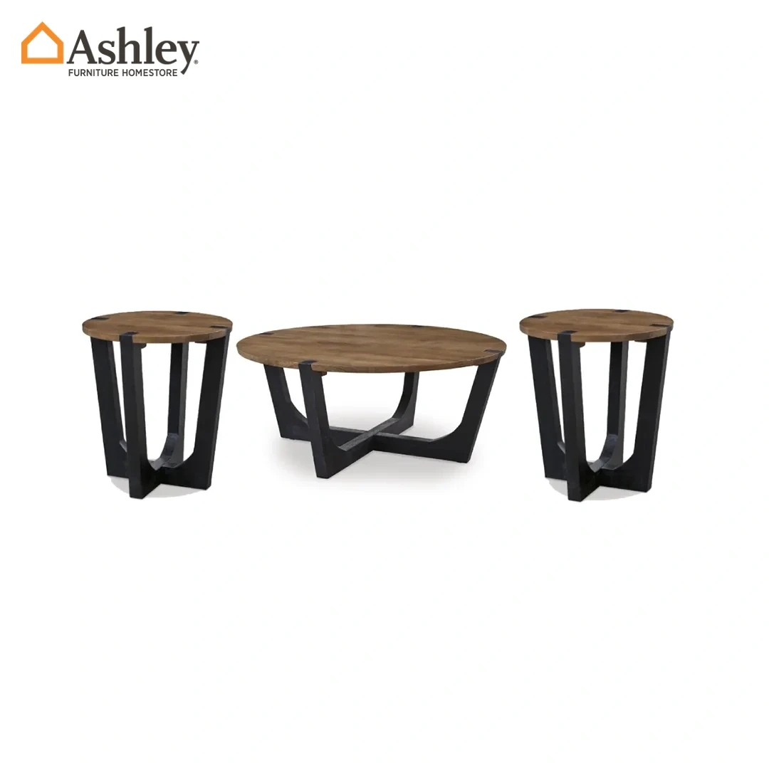 HANNEFORTH COFFEE TABLE SET 3PCS BLACK