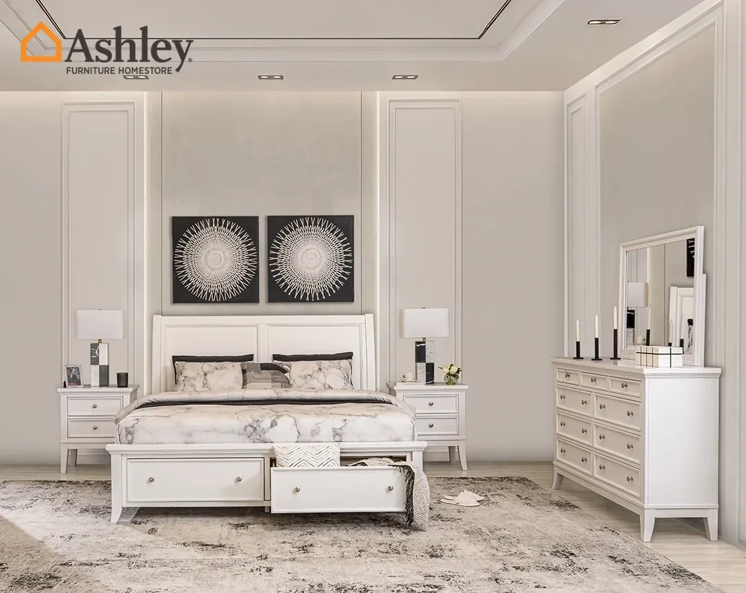 TRULANI BEDROOM SET KING SIZE (193*203CM) WHITE