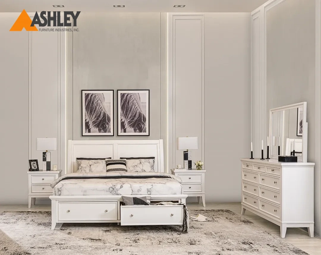 TRULANI BEDROOM SET KING SIZE (150*200CM) WHITE
