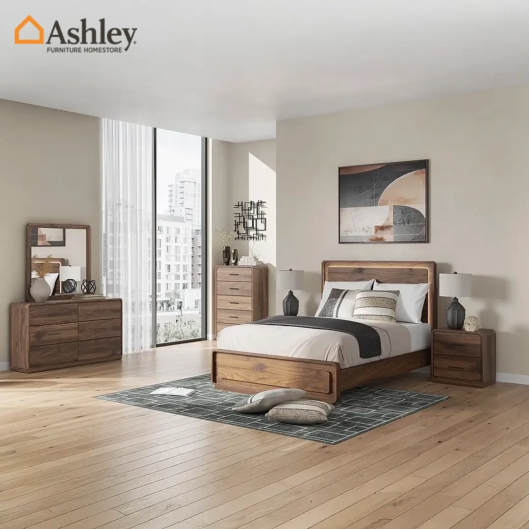 HOLLINAZE BEDROOM SET QUEEN SIZE (160*200 CM) BROWN