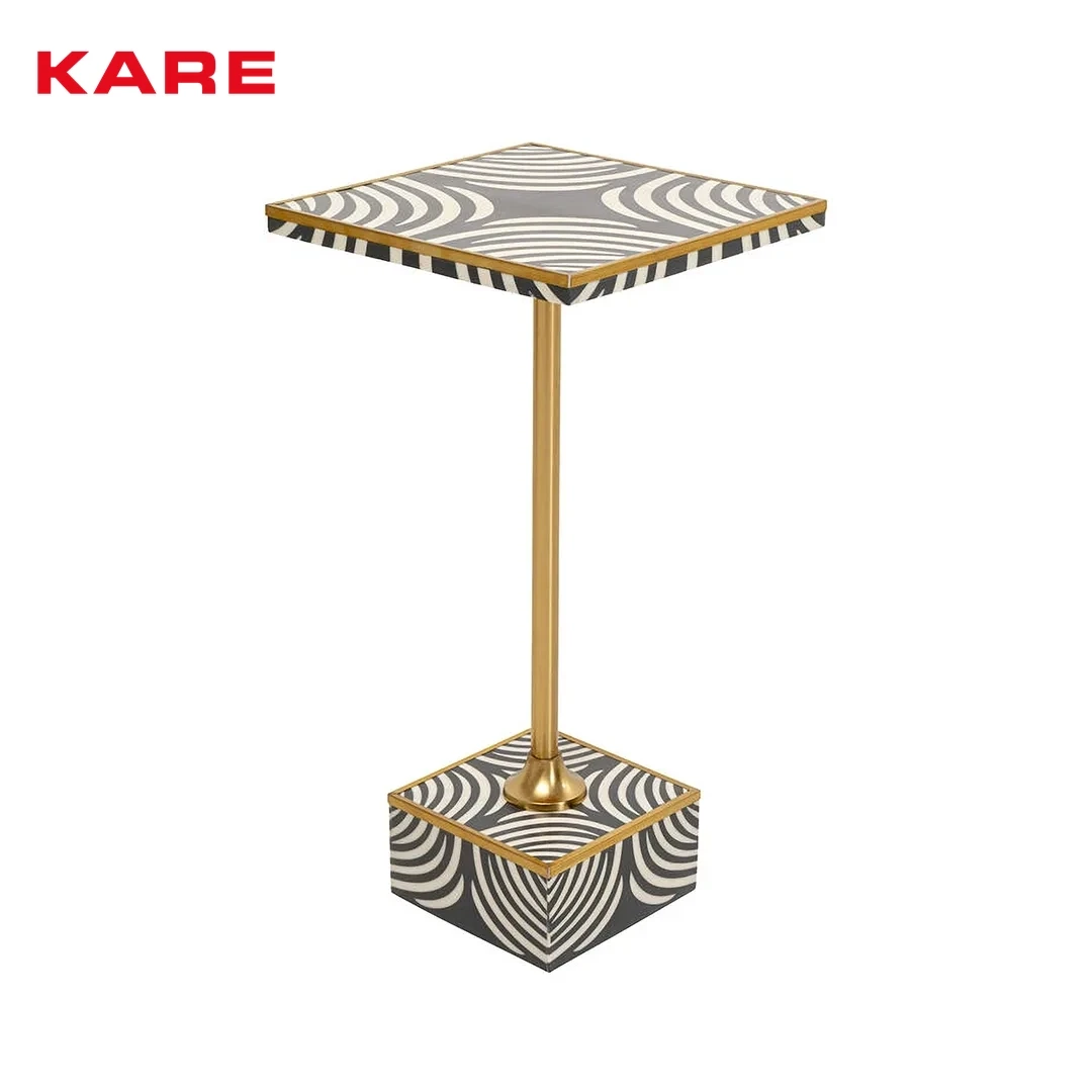 ZEBRA WOODEN SIDE TABLE GOLD W25 * D25 * H50 CM