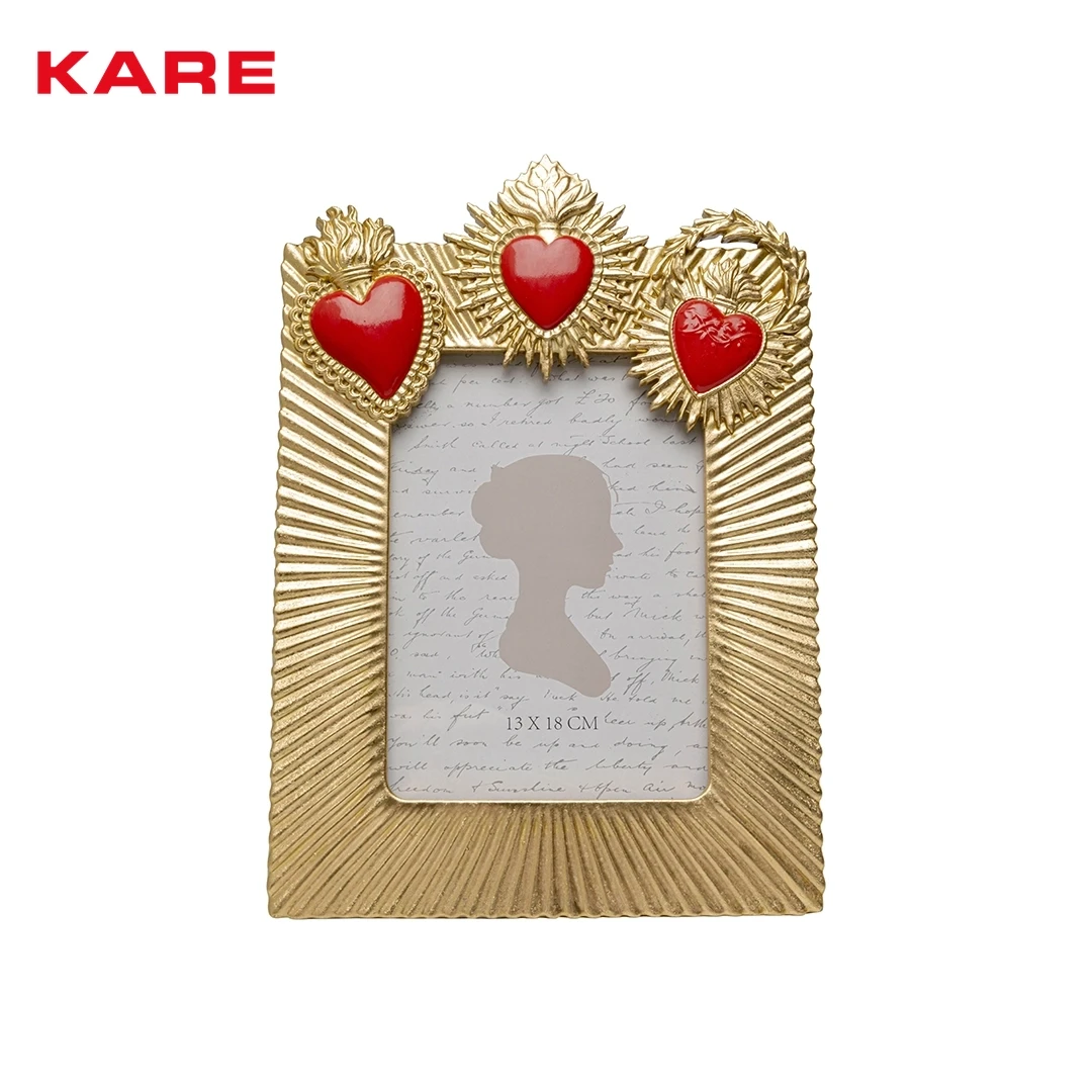 FLAMING HEART TRE PHOTO FRAME - GOLD