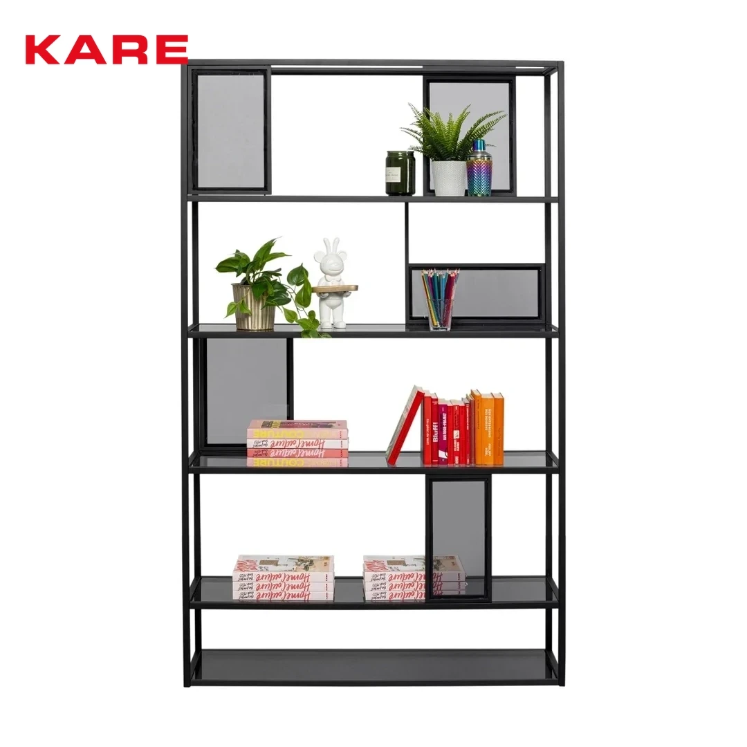 SKYLER METAL BOOK SHELF BLACK 115 * D30 * H196 CM