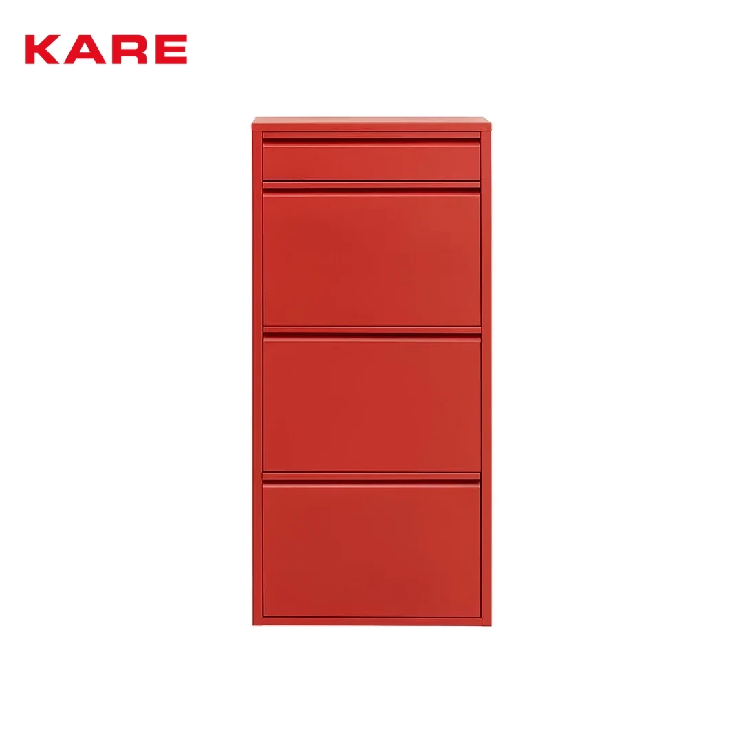 CARUSO METAL SHOE CABINET RED W50 * D15 * H115 CM