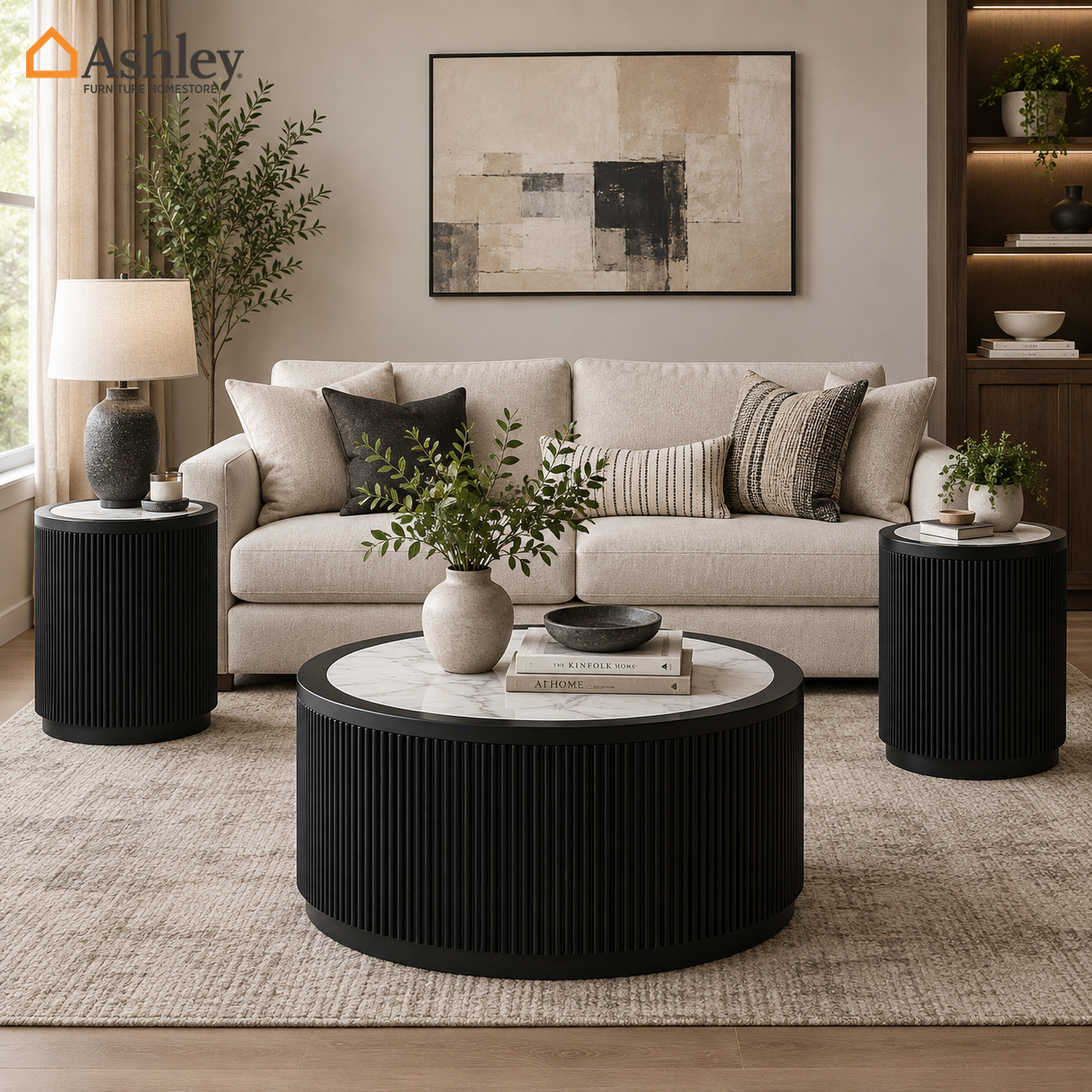 GRAYMAN COFFEE TABLE SET 3 PCS - BLACK