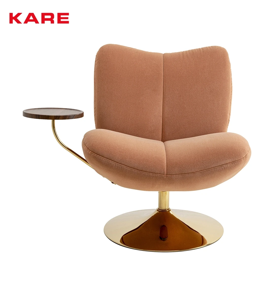 SWIVEL ARM CHAIR 84X89X86CM PINK AND GOLD