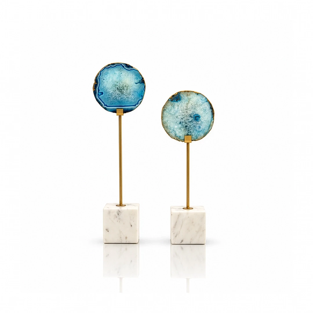 SCULPTURE SET OF 2 PCS - BLUE