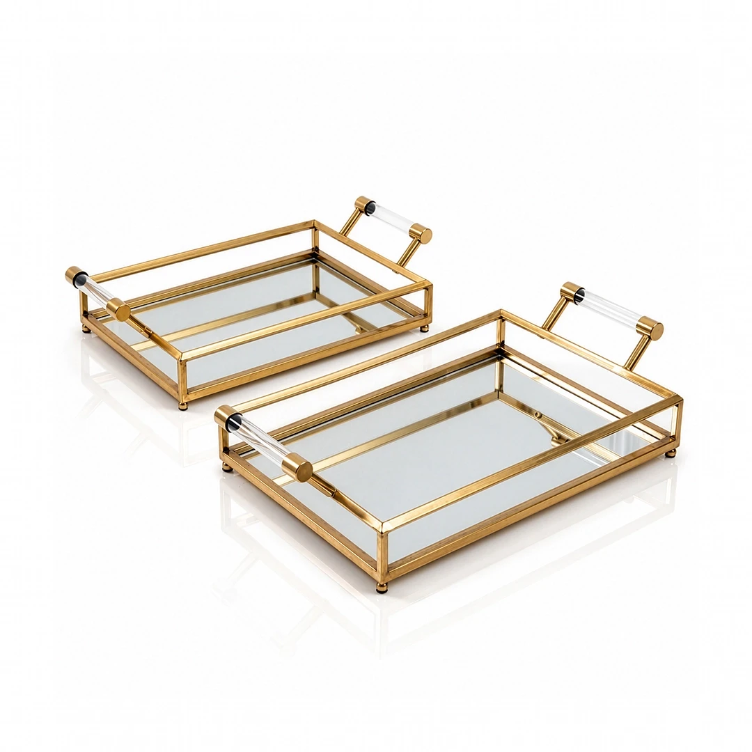 TRAY SET 2PCS - GOLD