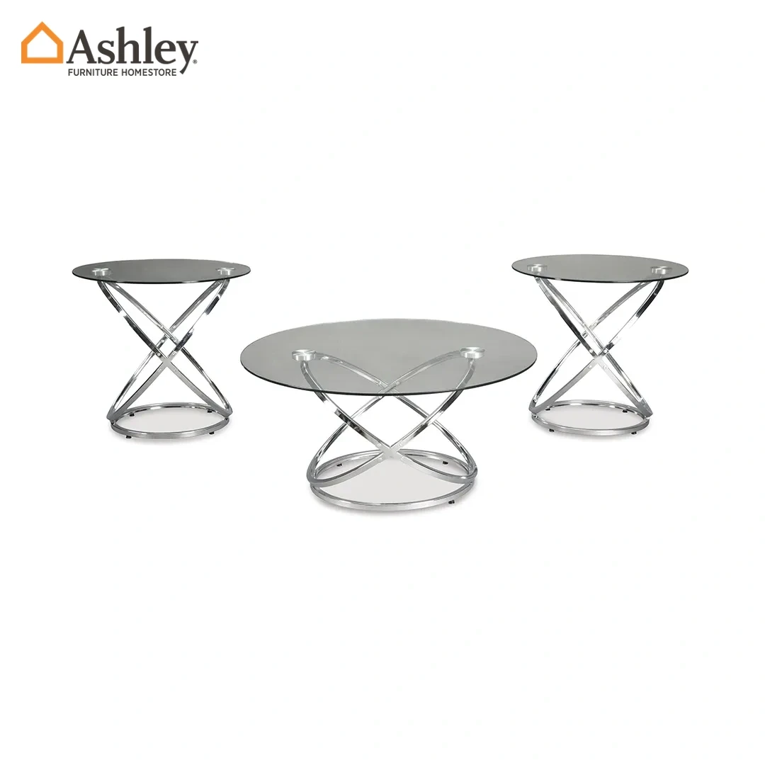 HOLLYNYX COFFEE TABLE SET 3PCS MADE FROM GLASS