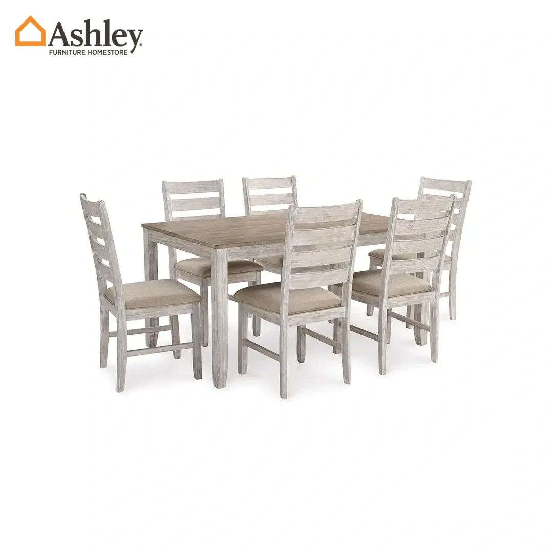 SKEMPTON DINING TABLE SET 6 CHAIRS MADE FROM WOOD,ENGINEERED WOOD