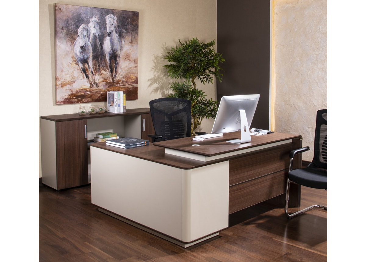 مكتب 180 سم + زاوية مكتب جلوم كود