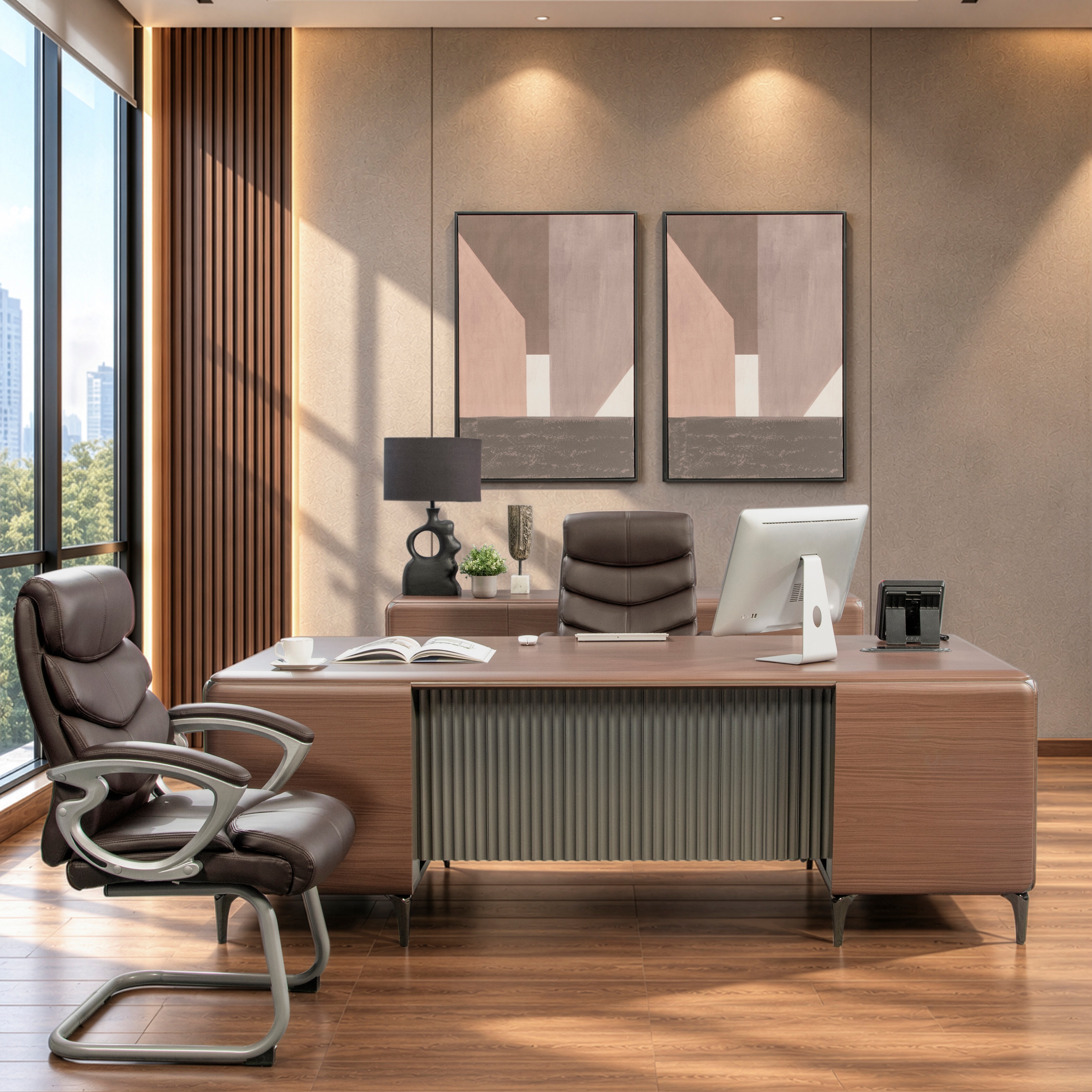 DESK - BROWN