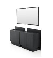 PEDESTAL SIDEBAORD + MIRROR