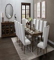 LARON DINING TABLE SET 10 CHAIRS + BUFFET