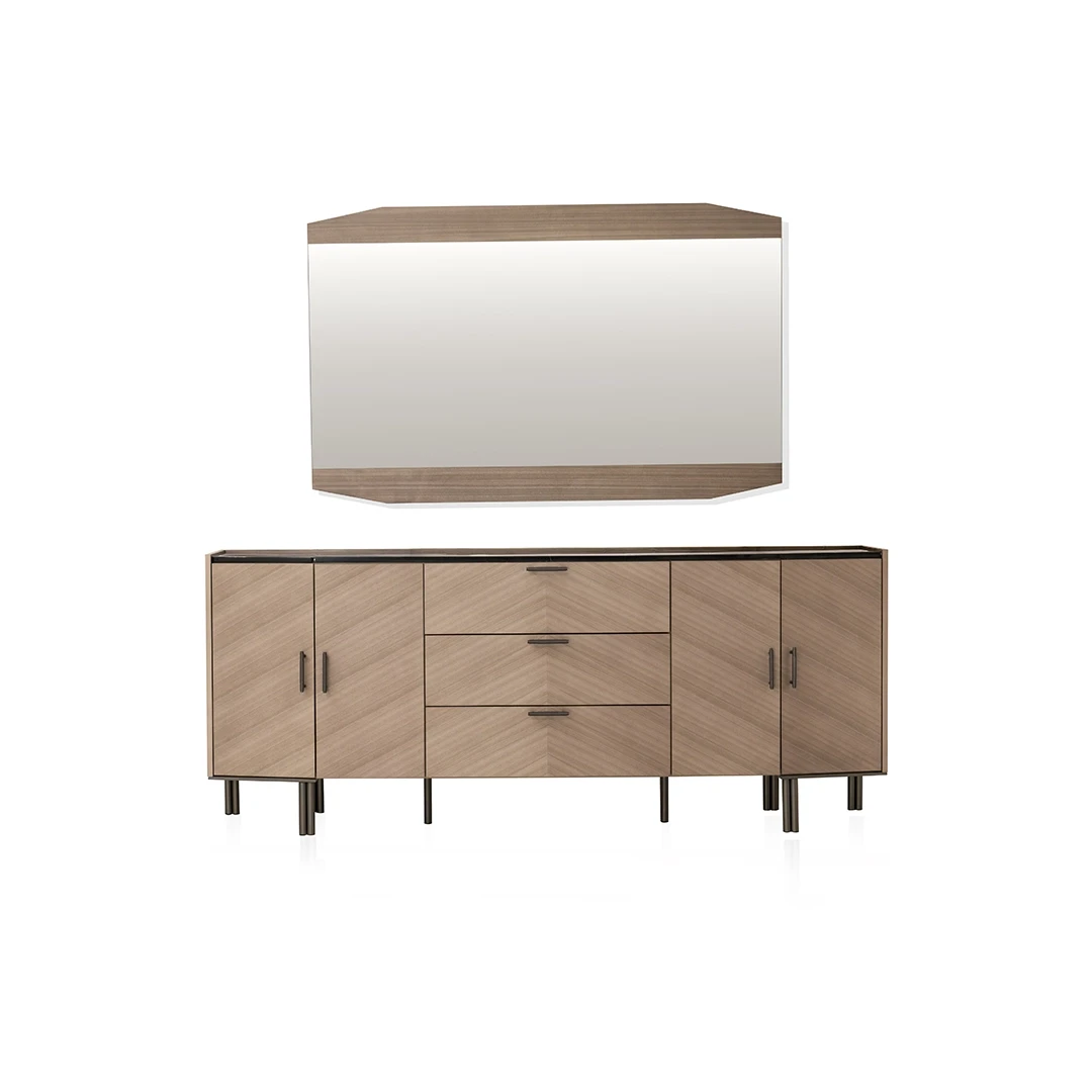 MIDORI SIDE BOARD + MIRROR - GREY