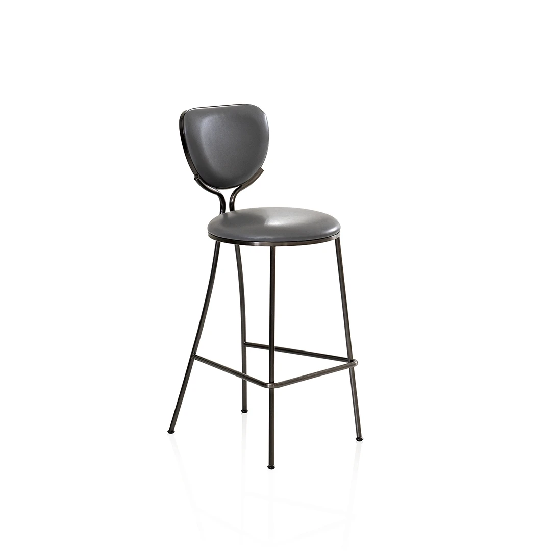 GILIAN HIGH CHAIR MADE FROM LEATHER,METAL