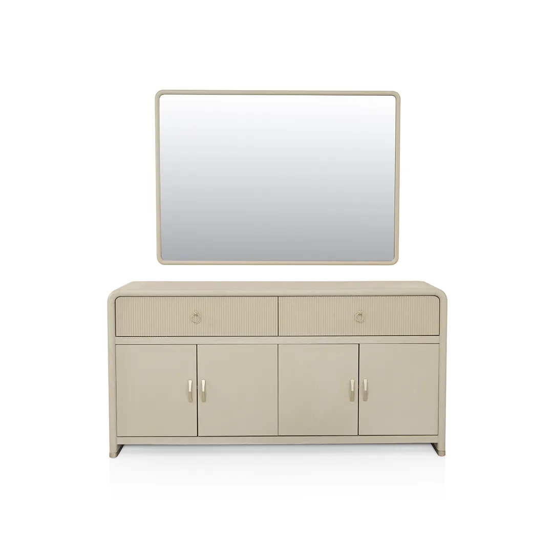 LUXENSYS SIDE BOARD + MIRROR - GREIGE
