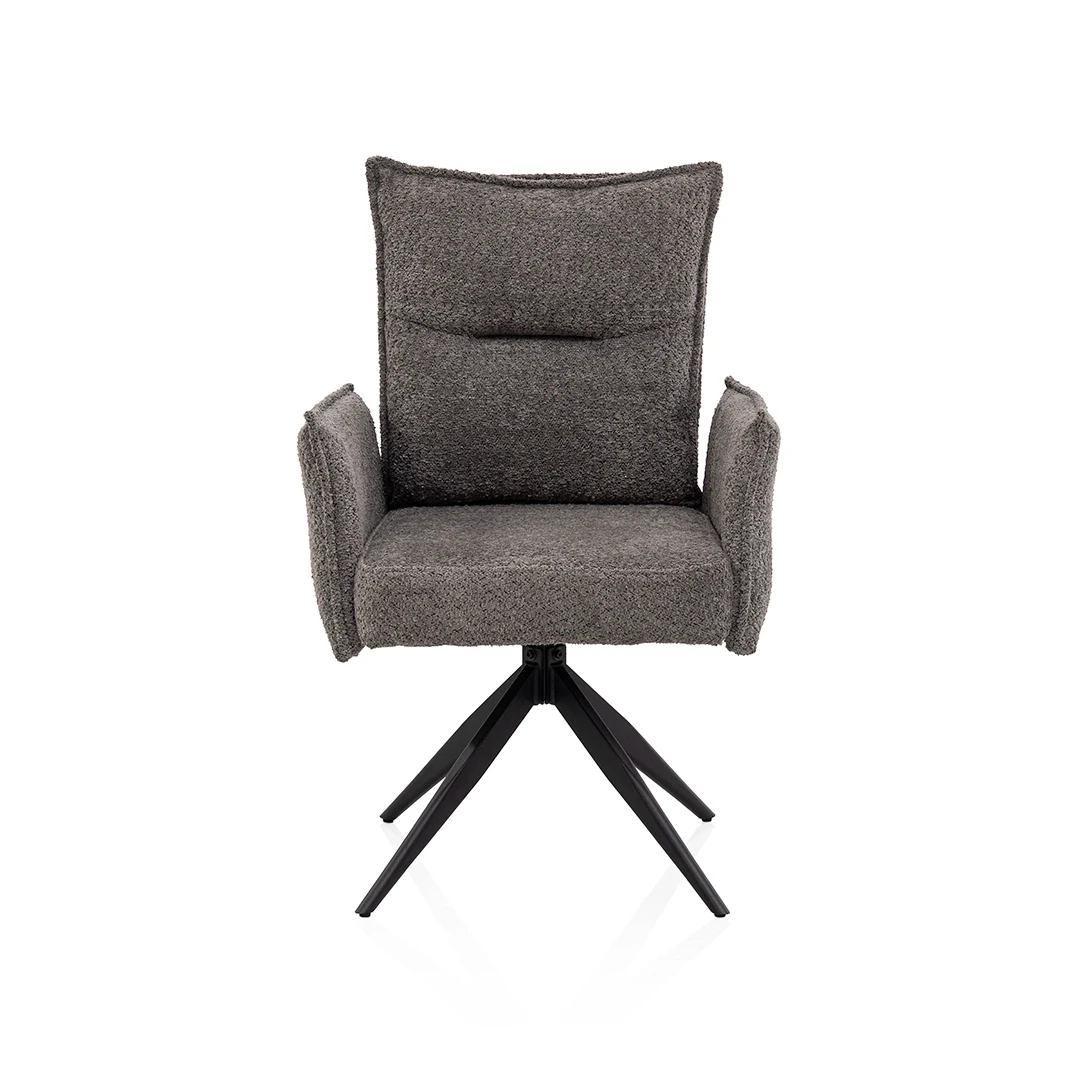 LUVI CHENILLE DINING CHAIR GREY
