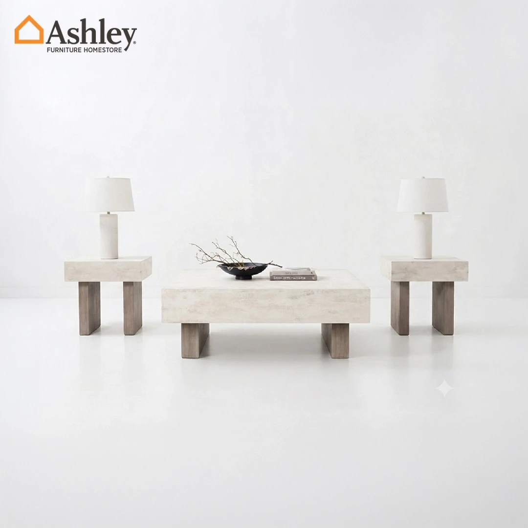 JORLAINA COFFEE TABLE SET - LIGHT GREY