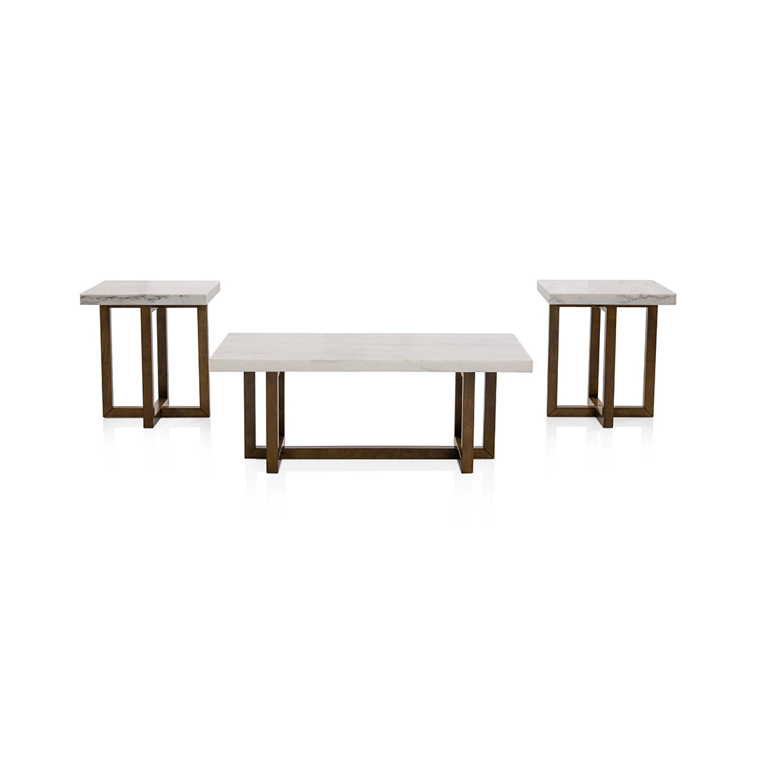 SOLEN COFFEE TABLE SET 3PCS WHITE