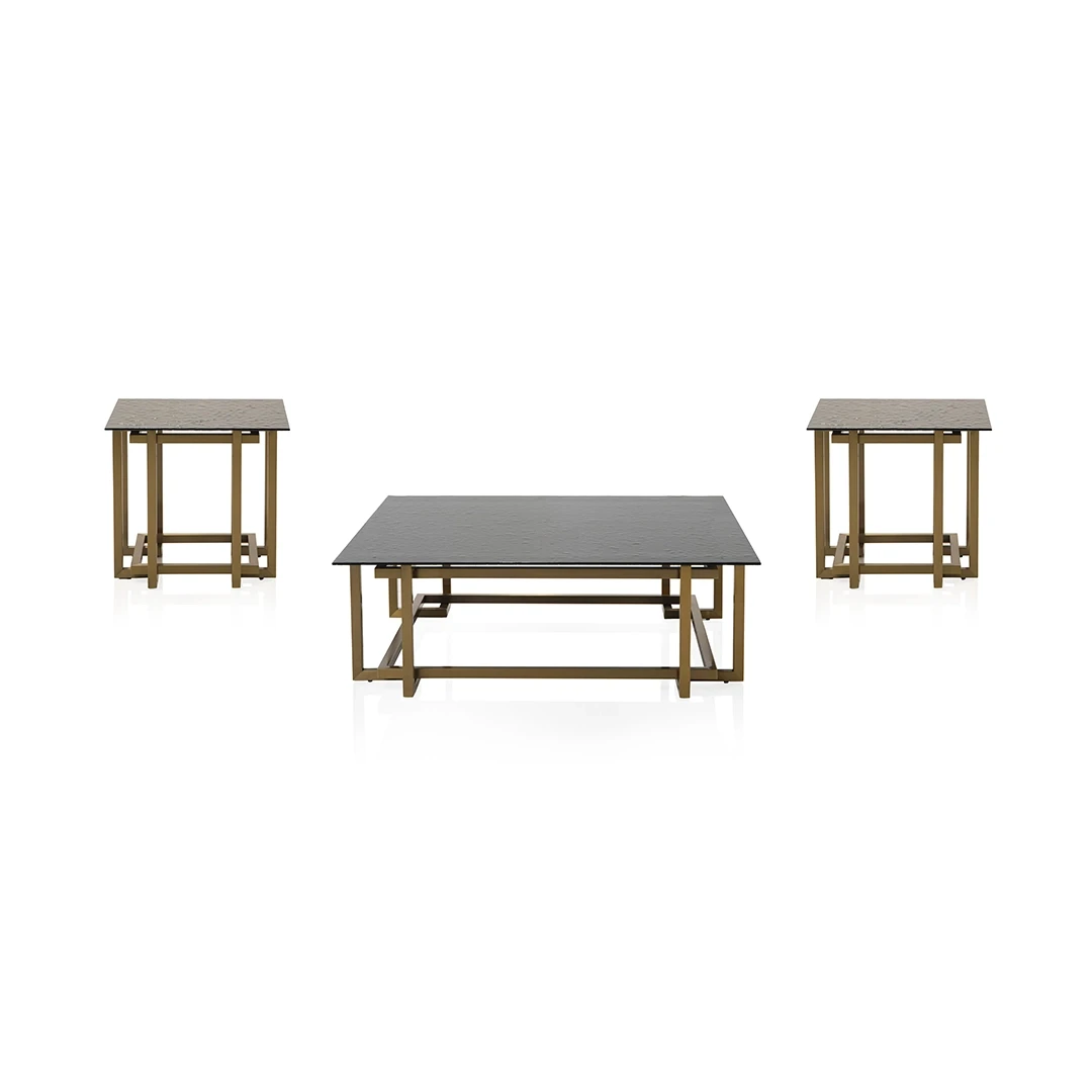 SARTORIA COFFEE TABLE SET 3PCS GOLD