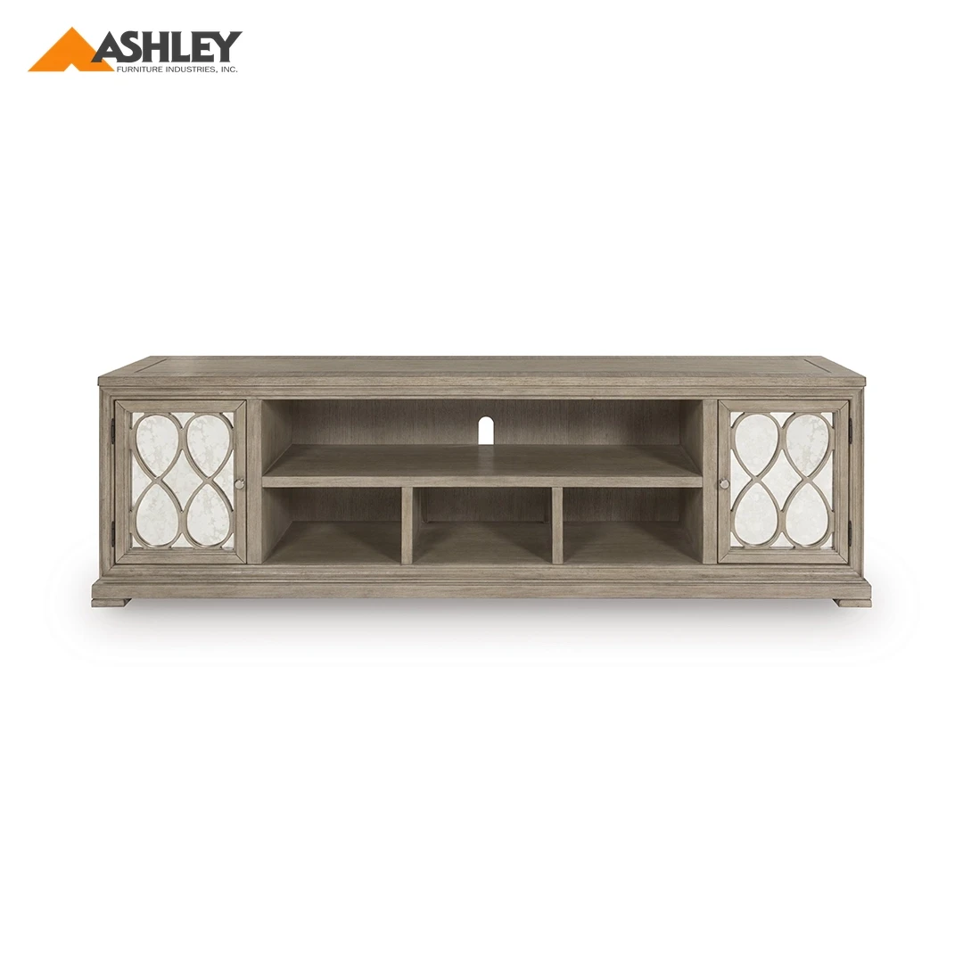 JORLAINA TV STAND - LIGHT BROWN