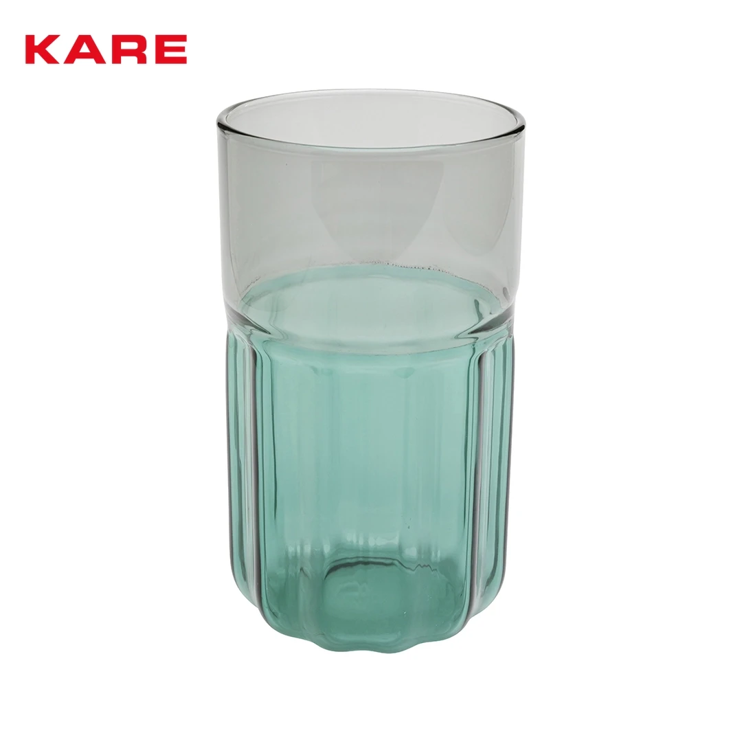 THE DUETTO DRINKING GLASS LARGE TURQOUISE W8 * D8 * H14 CM