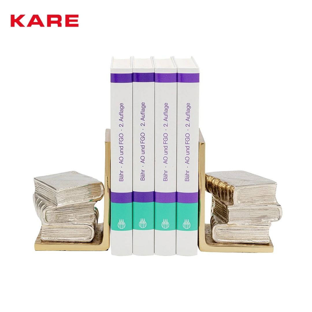 CORNER BOOKENDS GOLD W15 * D12 * H23 CM