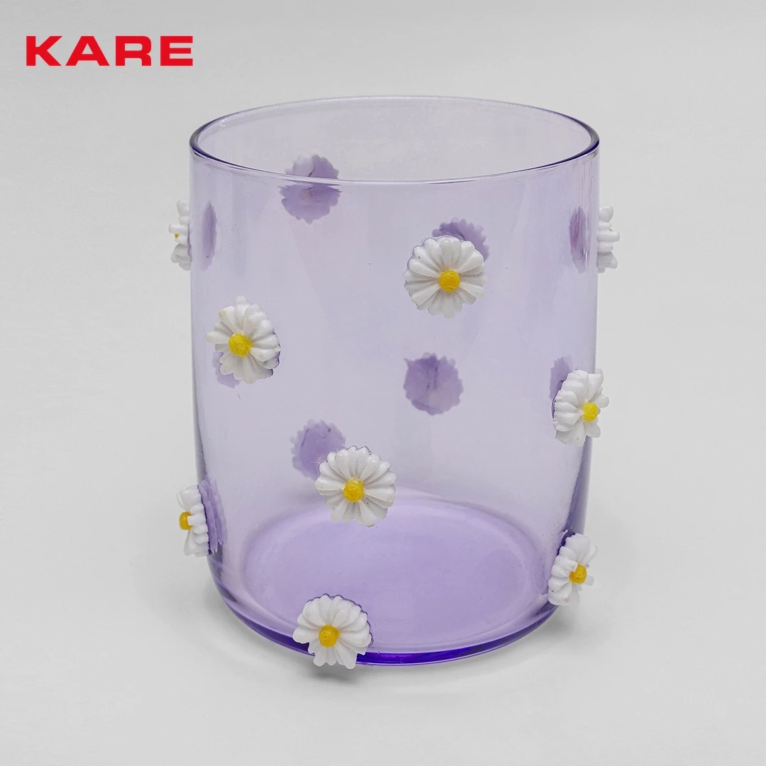 PARTY FLOWERS TUMBLER 9CM LIGHT PURPLE W8 * D8 * H9 CM