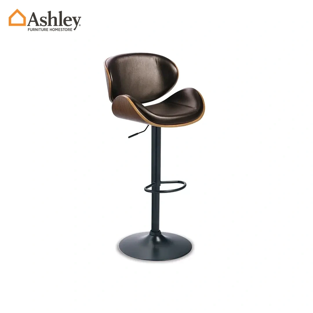 BELLATIER HIGH STOOL BLACK MADE FROM LEATHER,METAL