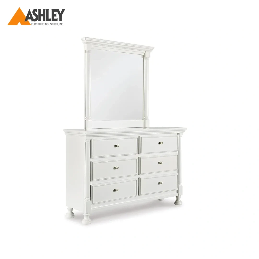 KASLYN DRESSER + MIRROR MADE FROM ENGINEERED WOOD