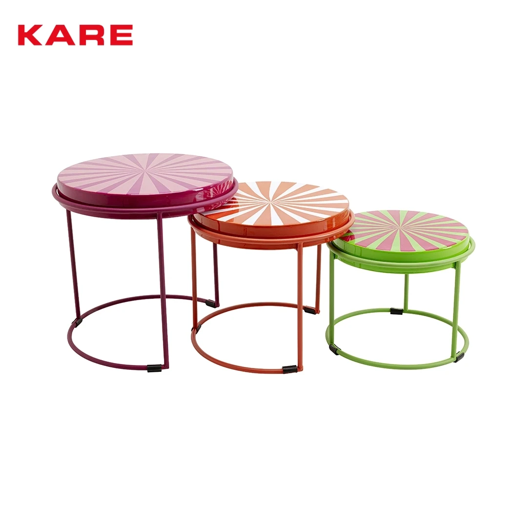 GOOD VIBES END TABLE SET 3 PCS MULTICOLORED W38 * D38 * H36 CM