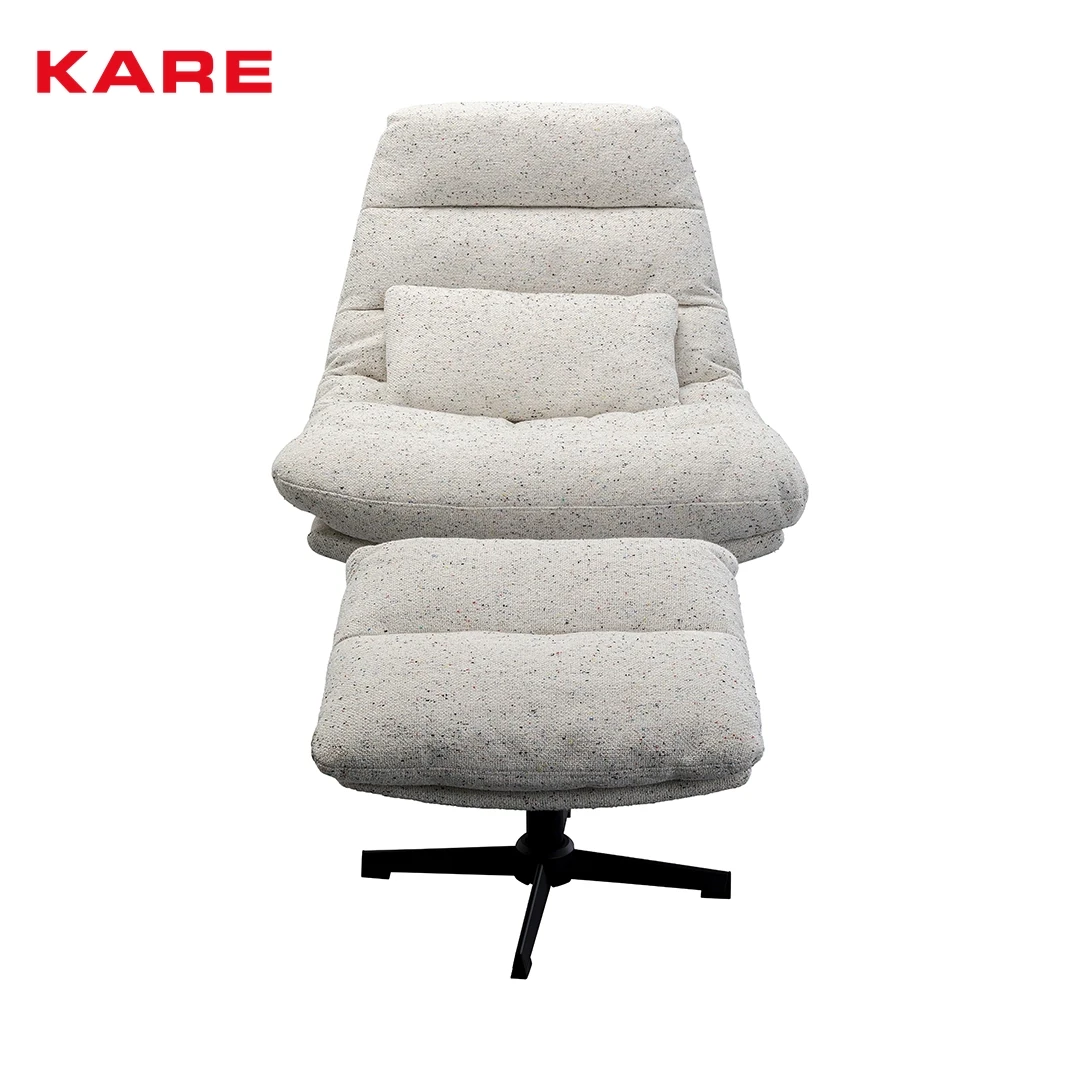 COLUMBIA SWIVEL RECLINER WITH OTTOMAN CREAM W54 * D49 * H43 CM
