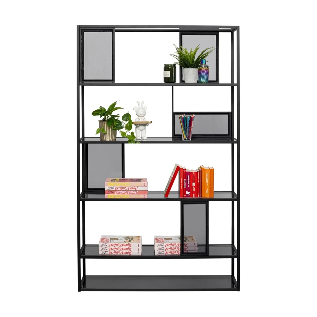 SKYLER METAL BOOK SHELF BLACK 115 * D30 * H196 CM
